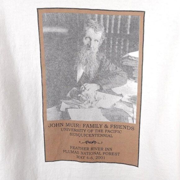 Vintage John Muir T Shirt Mens Size XL White Y2K University Of The Pacific - Picture 4 of 6